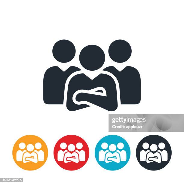 business team icon - three people icon stock illustrations