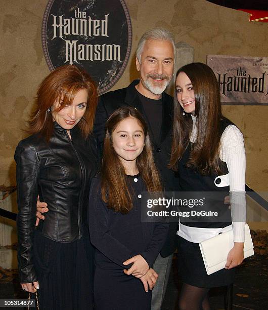 Rick Baker and family during "The Haunted Mansion" World Premiere at El Capitan Theatre in Hollywood, California, United States.