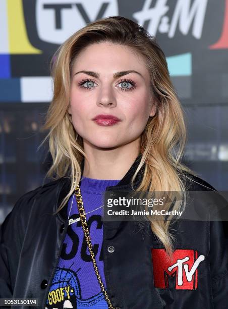 Frances Bean Cobain attends the Moschino x H&M fashion show at Pier 36 on October 24, 2018 in New York City.