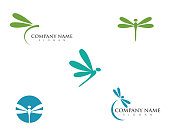 Dragonfly illustration icon template vector