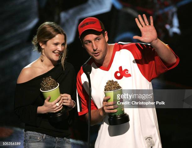 Drew Barrymore and Adam Sandler, winners of Best Onscreen Team for "50 First Dates"