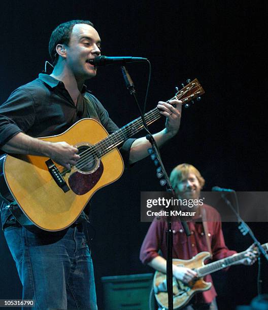 Dave Matthews and Trey Anastasio from Phish during Dave Matthews and Guests Perform at Madison Square Garden at Madison Square Garden in New York...