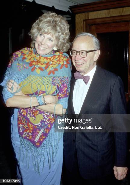 Arthur M. Schlesinger Jr. And wife Alexandra during Debate at Tavern on the Green at Tavern on the Green in New York City, New York, United States.