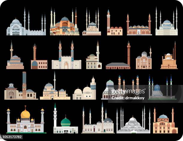 ilustraciones, imágenes clip art, dibujos animados e iconos de stock de mezquitas - mezquita