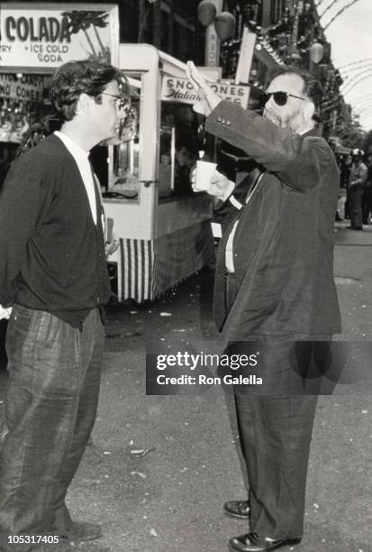 Andy Garcia & Francis Ford Coppola during Filming of "The Godfather III" at Little Italy in New York City, New York, United States.