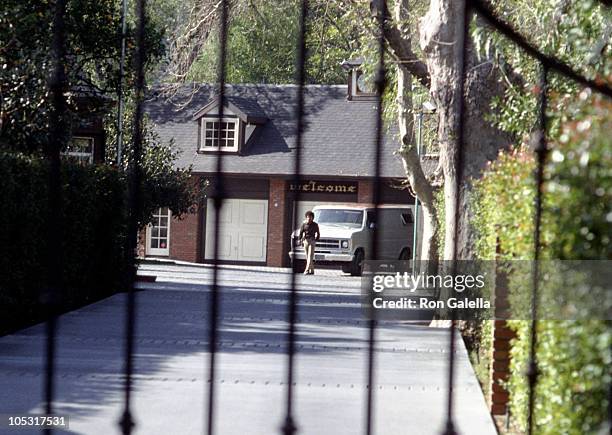 Outside The Gate of Michael Jackson's Estate during Outside Michael Jackson's Estate - February 4,1984 in Encino, California, United States.