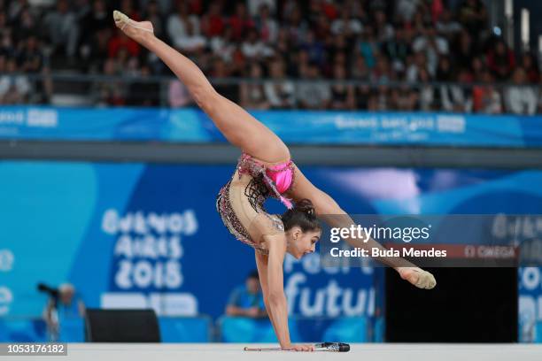 Ioanna Magopolou of Greece competes in Individual All-Around Qualification Subdivision 2 - Rotation 3 during Day 4 during Day 4 of Buenos Aires 2018...