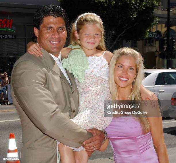 Jose Canseco, daughter Josie and wife Jessica during "A Cinderella Story" World Premiere - Arrivals at Grauman's Chinese Theatre in Hollywood,...