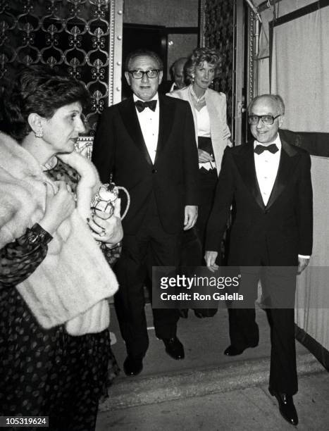 Henry Kissinger, Nancy Kissinger, and Guests during French Diplomat Party at 5th Avenue and 73rd Street in New York City, New York, United States.