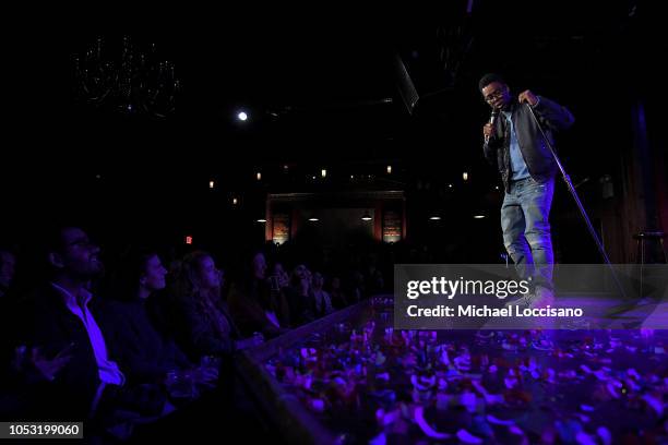 Chris Rock performs during the the Movement Voter Project comedy benefit at The Bell House on October 24, 2018 in the Brooklyn borough of New York...