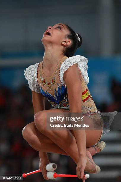 Paula Serrano of Spain competes in Individual All-Around Qualification Subdivision 2 - Rotation 3during Day 4 of Buenos Aires 2018 Youth Olympic...