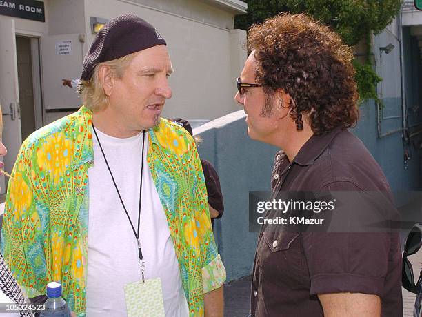 Joe Walsh and Neal Schon during Crossroads Guitar Festival - Day Three - Backstage at Cotton Bowl Stadium in Dallas, Texas, United States.