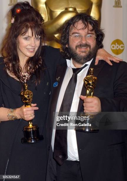 Fran Walsh and Peter Jackson, winners of Best Adapted Screenplay for "The Lord of the Rings: The Return of the King"