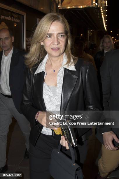 Princess Cristina attends 'The Physician' , the musical based on Noah Gordon novel, on October 24, 2018 in Madrid, Spain.