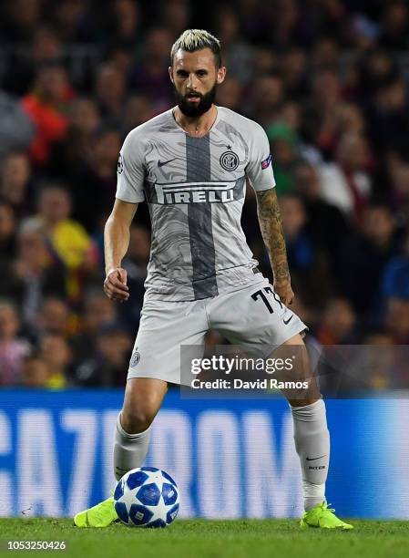 Marcelo Brozovic of FC Internazionale runs with the ball during the Group B match of the UEFA Champions League between FC Barcelona and FC...