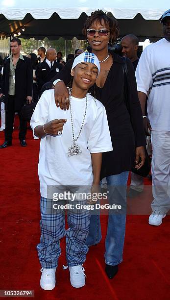 Lil' Bow Wow & mom during The 16th Annual Soul Train Music Awards - Arrivals at L.A. Sports Arena in Los Angeles, California, United States.