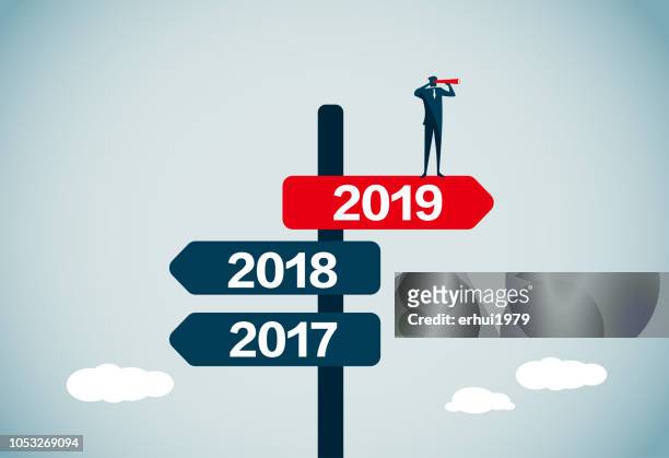 silvester - new year new you 2019 stock-grafiken, -clipart, -cartoons und -symbole