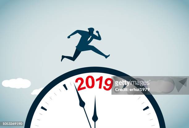 new year's day - new year new you 2019 stock illustrations
