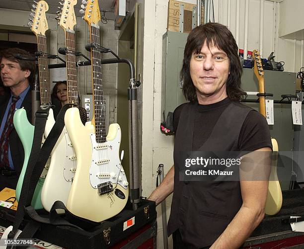 Jeff Beck during The 12th Annual Rainforest Foundation Concert - Backstage at Carnegie Hall in New York City, New York, United States.