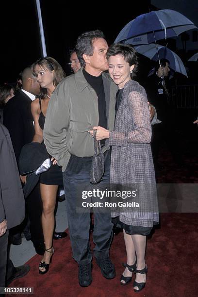 Warren Beatty and Annette Bening during West Coast Premiere of "Bulworth" at Academy of Motion Pictures Arts & Sciences in Los Angeles, California,...