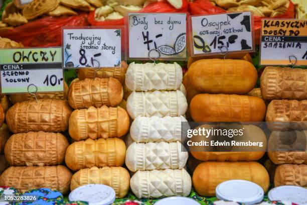 smoked sheep cheese - rookkaas stockfoto's en -beelden