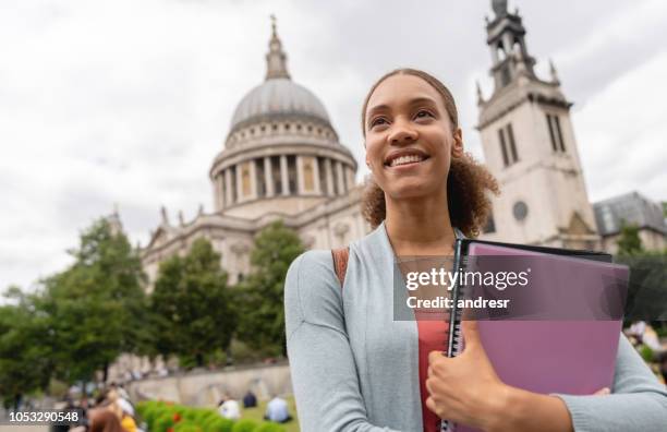 portrait of a thoughtful english students in london - study abroad stock pictures, royalty-free photos & images