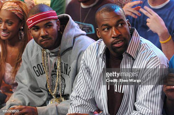 Game of G-Unit and Baron Davis during Juvenile and Game of G-Unit at MTVs "TRL" - August 18 2004 at MTV Studios, Times Square in New York City, New...