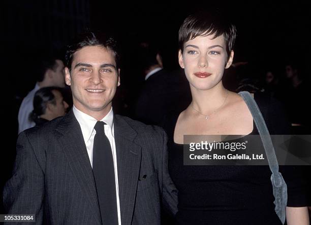 Joaquin Phoenix and Liv Tyler at the New York City Premiere of "Clay Pigeons" 9/17/98