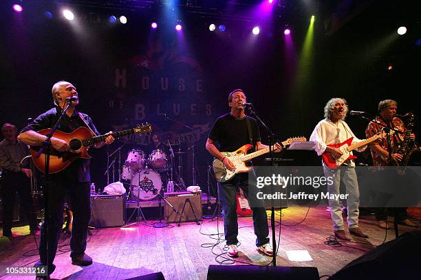 Sonny Curtis and Joe B. Mauldin of The Crickets with Eric Clapton, Albert Lee and Bobby Keys