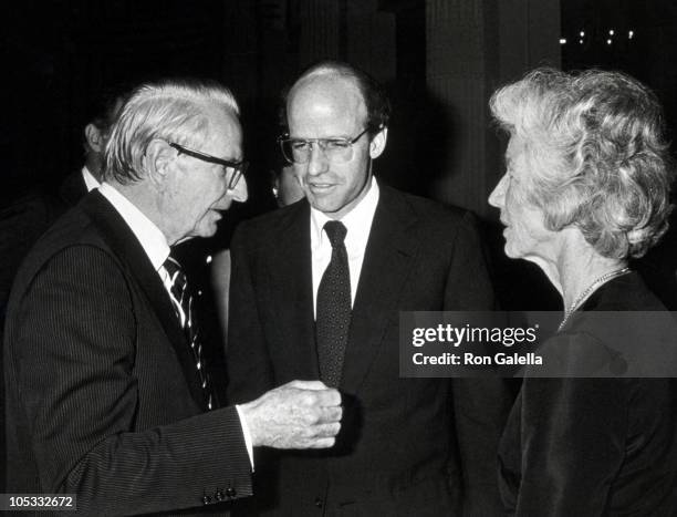 Laurance Rockefeller, Son and Mary Rockefeller during Benefit for the Sleepy Hollow Restorations at Plaza Hotel in New York City, New York, United...