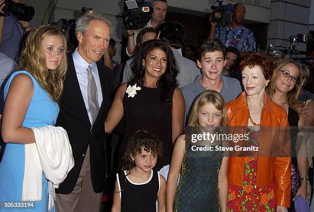 Clint Eastwood, wife Dina, Frances Fisher & children Scott, Kathryn, Francesca & Morgan