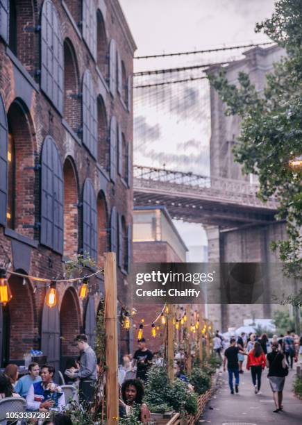 people in a restaurant in brooklyn - dumbo new york stock pictures, royalty-free photos & images