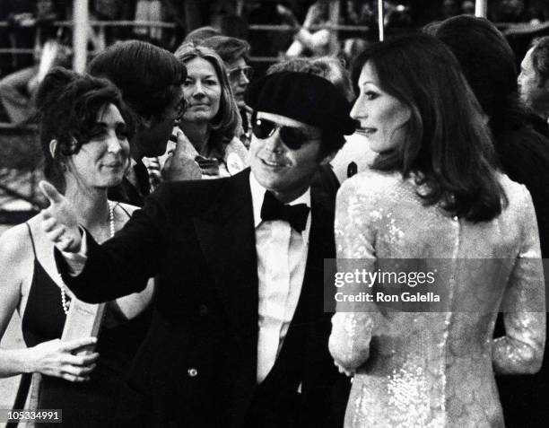 Jack Nicholson and Anjelica Huston during 47th Annual Academy Awards, 1975 at Dorothy Chandler Pavilion in Los Angeles, California, United States.