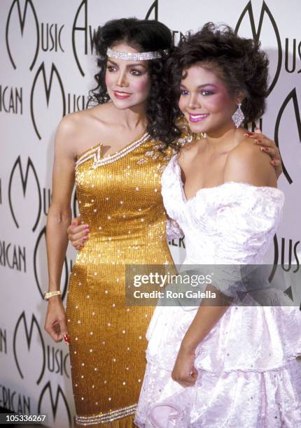 Latoya Jackson and Janet Jackson during 12th Annual American Music Awards at Shrine Auditorium in Los Angeles, California, United States.