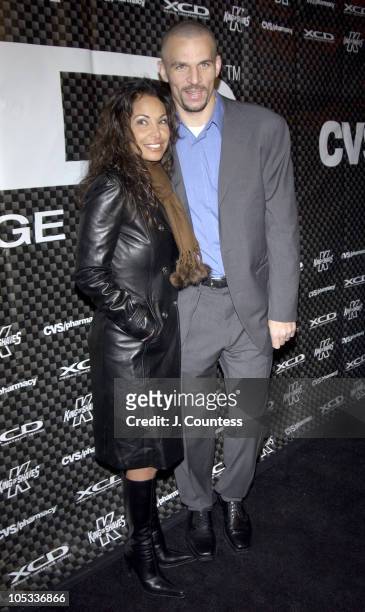 Joumana Kidd and Jason Kidd during Launch Party for XCD Men's Skin Care Line Hosted by Jason Kidd - Arrivals at 40/40 Club in New York City, New...