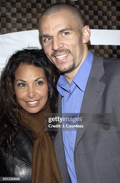 Joumana Kidd and Jason Kidd during Launch Party for XCD Men's Skin Care Line Hosted by Jason Kidd - Arrivals at 40/40 Club in New York City, New...