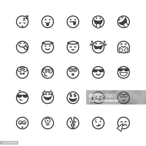 emoticons-niedlich-set 4 - heiligenschein stock-grafiken, -clipart, -cartoons und -symbole