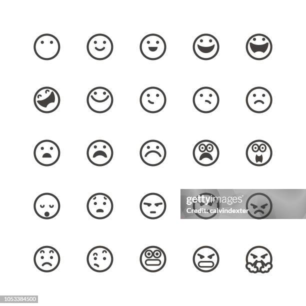 emoticons cute set 1 - anthropomorphic stock illustrations