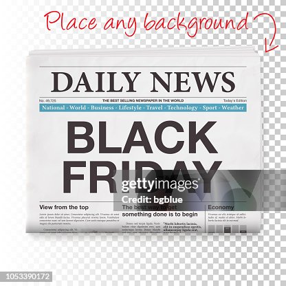 BLACK FRIDAY Headline. Newspaper isolated on Blank Background BLACK FRIDAY Headline. Newspaper isolated on Blank Background
