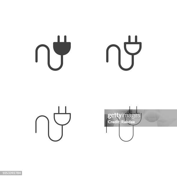 ilustraciones, imágenes clip art, dibujos animados e iconos de stock de enchufe eléctrico iconos - serie multi - cable de energía eléctrica