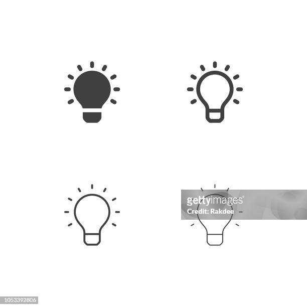 glühbirne icons - multi serie - kreativität stock-grafiken, -clipart, -cartoons und -symbole