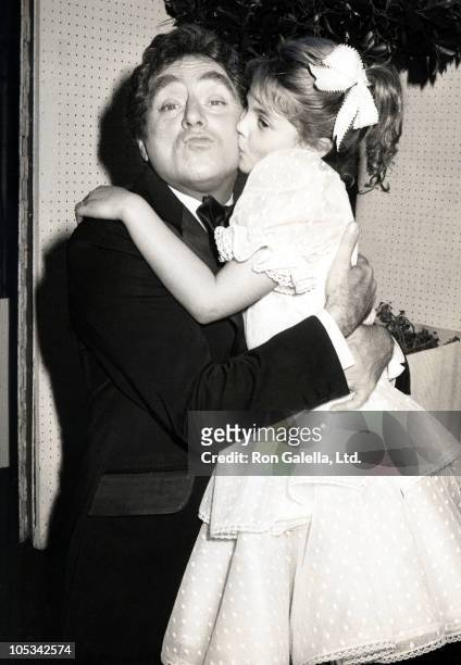 Anthony Newley and Drew Barrymore during Screen Actors Guild 50th Anniversary Party at Santa Monica Civic Auditorium in Santa Monica, California,...