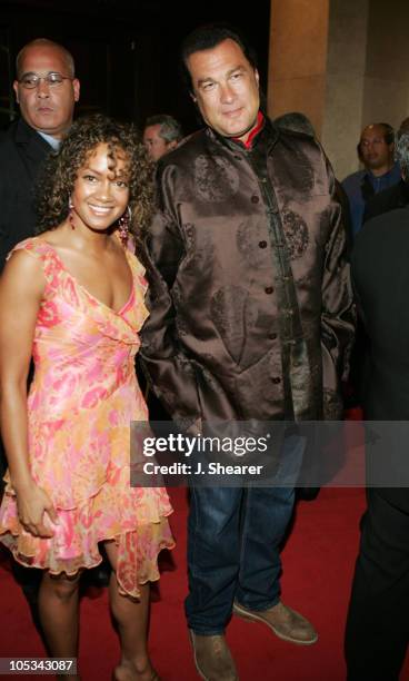 Steven Seagal and Tammy Townsend during A Tribute to Ray Charles Hosted by Morehouse College and Bill Cosby - Red Carpet at The Beverly Hilton in...