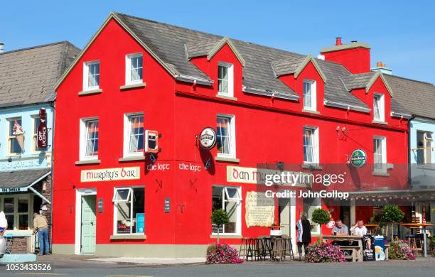 exterior view of a traditional irish bar - sneem stock pictures, royalty-free photos & images