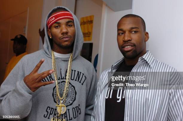 Game of G-Unit and Baron Davis during Juvenile and Game of G-Unit at MTVs "TRL" - August 18 2004 at MTV Studios, Times Square in New York City, New...