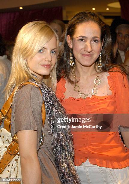 Mena Suvari and Jane Lauder during Flirt! Makeup Launch Hosted by Hamptons and Gotham Magazine at Bergdorf Goodman in New York City, New York, United...