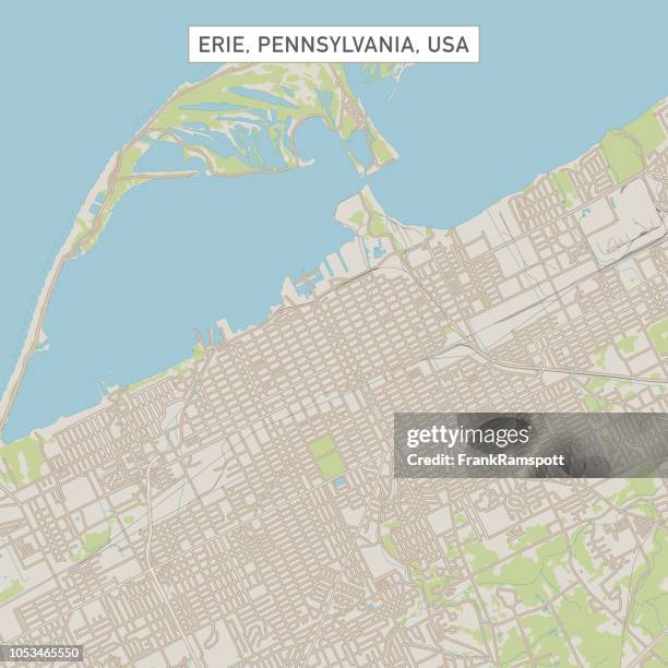 ilustraciones, imágenes clip art, dibujos animados e iconos de stock de mapa de calle de la ciudad de erie pennsylvania estados unidos - erie pennsylvania