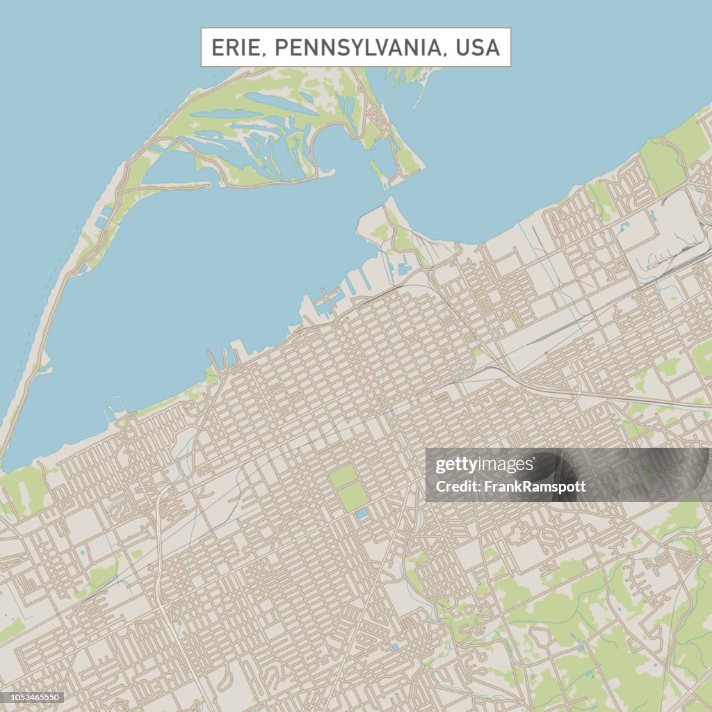 Erie Pennsylvania US City Street Map