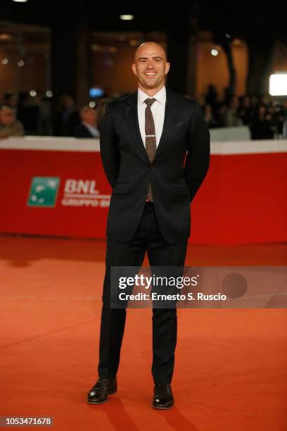 Tom Edmunds walks the red carpet ahead of the "Dead In A Week: Or Give Your Money Back" screening during the 13th Rome Film Fest at Auditorium Parco...