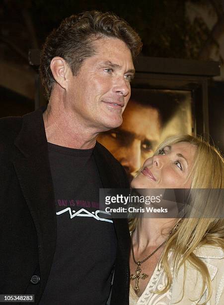 David Hasselhoff and wife Pamela Bach during "The Last Samurai" - Los Angeles Premiere at Mann's Village Theater in Westwood, California, United...